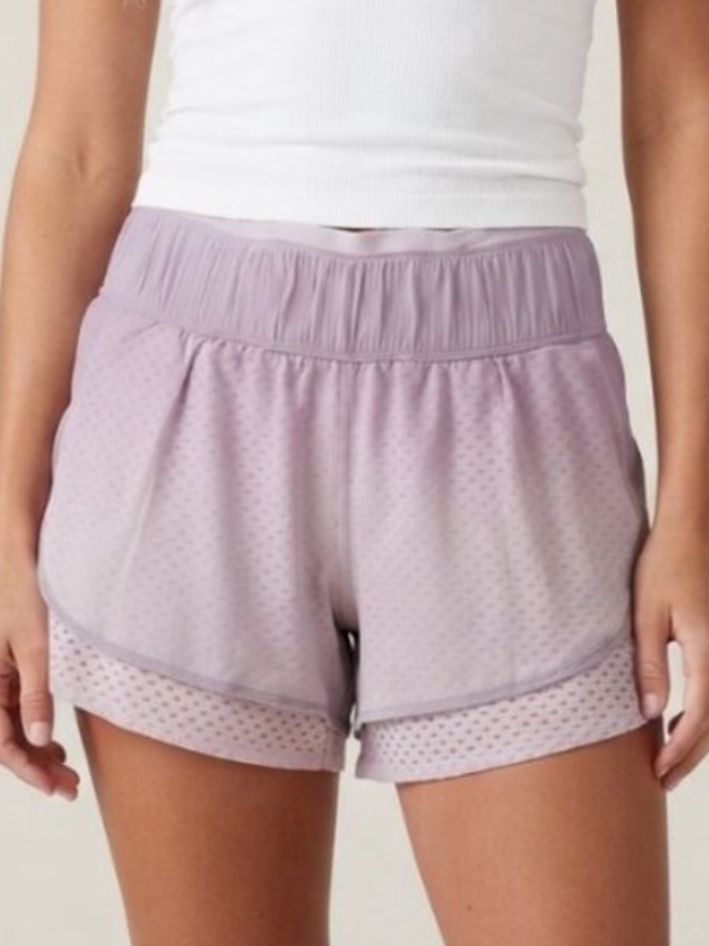 FP Movement by Free People Lavender Mesh Lounge Shorts Small 34842